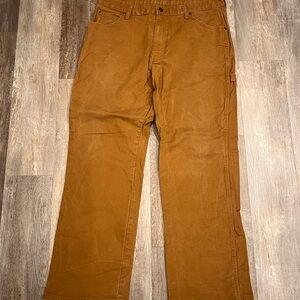 Dickies Relaxed Fit Heavyweight Duck Carpenter Pants Size 34x30 Rinsed Brown
